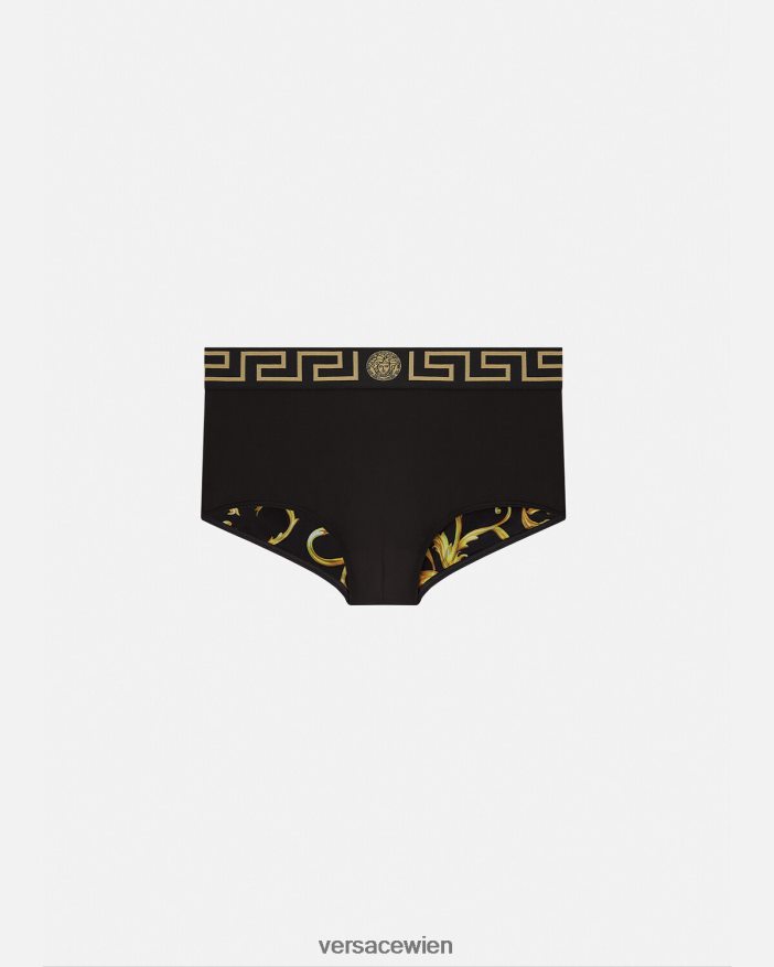 Schwarz Badehose mit Greca-Bordüre Versace Männer Unterwäsche und Strandbekleidung 8N4XJD1807