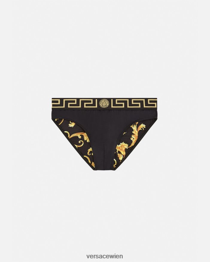 Schwarz Badeshorts mit Greca-Bordüre Versace Männer Unterwäsche und Strandbekleidung 8N4XJD1815