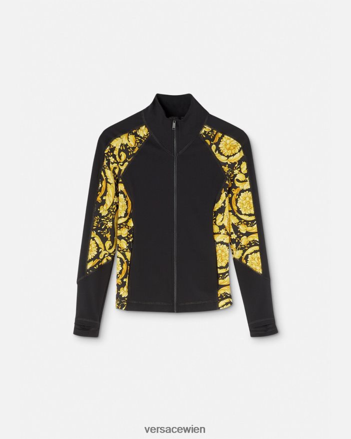 Schwarz Barocco-Fitness-Trainingsjacke Versace Frauen Kleidung 8N4XJD231