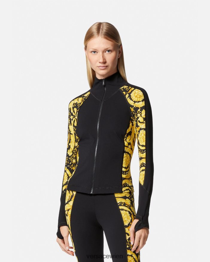 Schwarz Barocco-Fitness-Trainingsjacke Versace Frauen Kleidung 8N4XJD231
