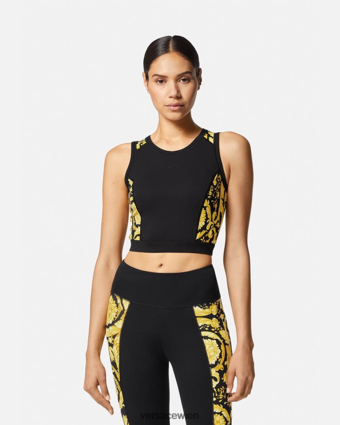 Schwarz Barocco Gym Sport-BH Versace Frauen Kleidung 8N4XJD232