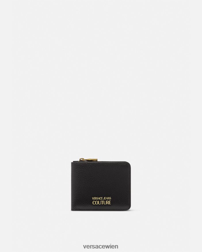 Schwarz Bifold-Geldbörse mit Logo-Druckknopf Versace Männer Zubehör 8N4XJD2474
