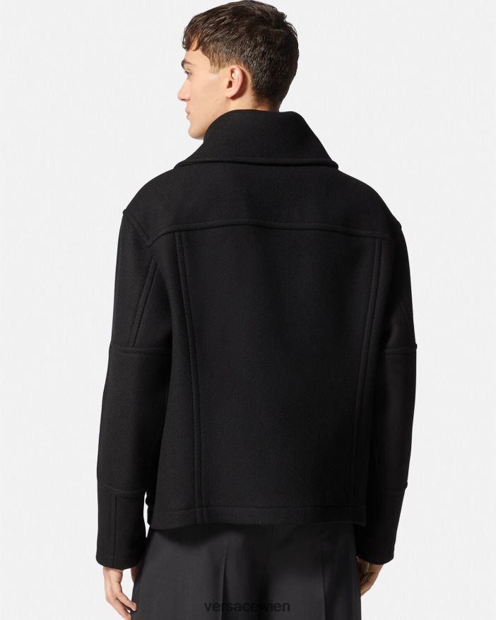 Schwarz Blousonjacke aus Medusa-Wolle Versace Männer Kleidung 8N4XJD1251
