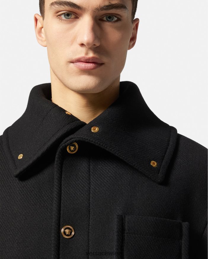 Schwarz Blousonjacke aus Medusa-Wolle Versace Männer Kleidung 8N4XJD1251