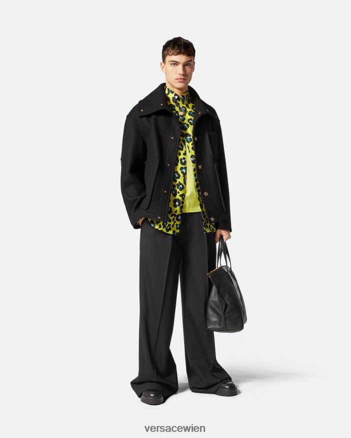 Schwarz Blousonjacke aus Medusa-Wolle Versace Männer Kleidung 8N4XJD1251