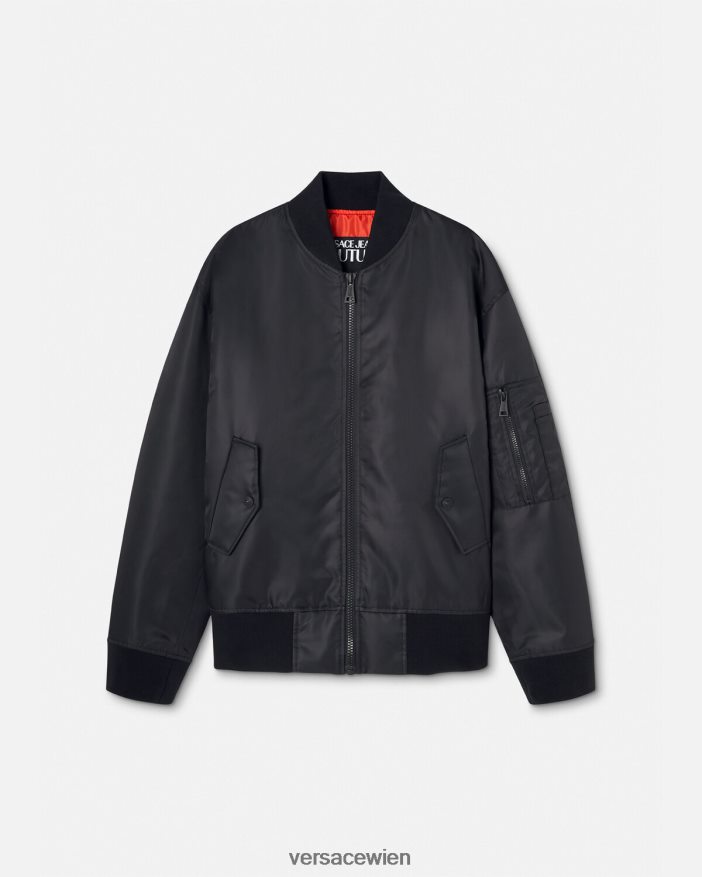 Schwarz Bomberjacke mit V-Emblem Versace Männer Kleidung 8N4XJD2418
