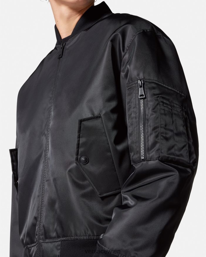 Schwarz Bomberjacke mit V-Emblem Versace Männer Kleidung 8N4XJD2418