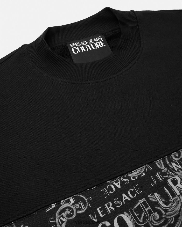 Schwarz Couture-Sweatshirt mit Logo Versace Männer Kleidung 8N4XJD2406