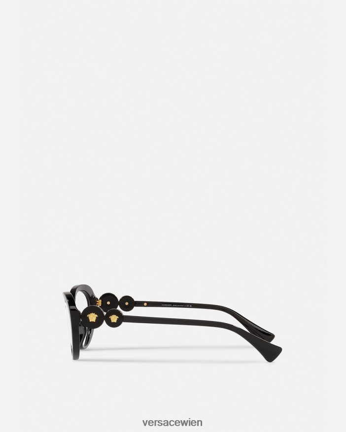 Schwarz Doppelte Medusa-Cat-Eye-Brille Versace Frauen Zubehör 8N4XJD706