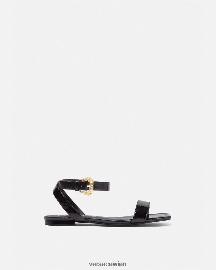 Schwarz Flache Millie-Sandalen mit Barockschnalle Versace Frauen Schuh 8N4XJD2259