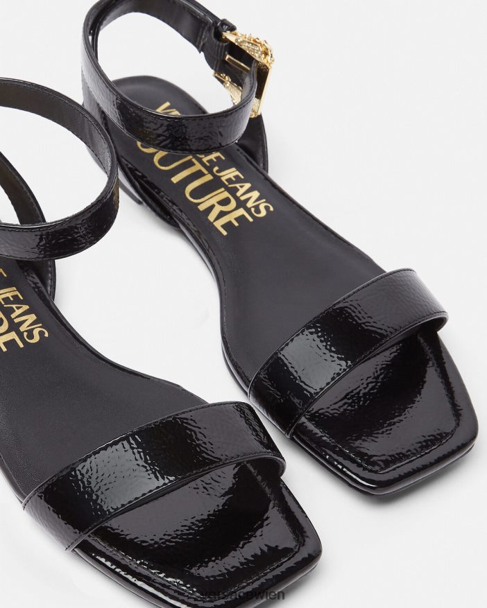Schwarz Flache Millie-Sandalen mit Barockschnalle Versace Frauen Schuh 8N4XJD2259