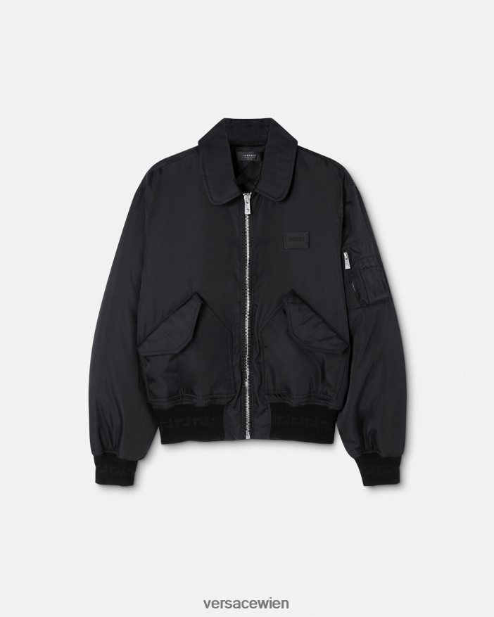 Schwarz Frühlingsfest-Kaninchen-Bomberjacke Versace Männer Kleidung 8N4XJD1244