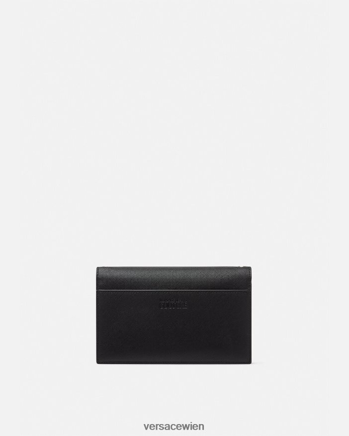 Schwarz Geldbörse mit Logo-Kette Versace Frauen Zubehör 8N4XJD2322