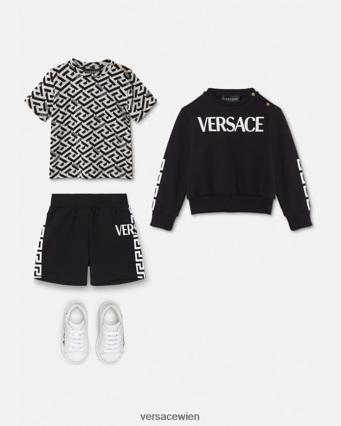 Schwarz Greca-Babyshorts Versace Kinder Kleidung 8N4XJD1908