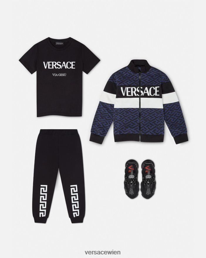 Schwarz Greca-Jogginghose Versace Kinder Kleidung 8N4XJD2099