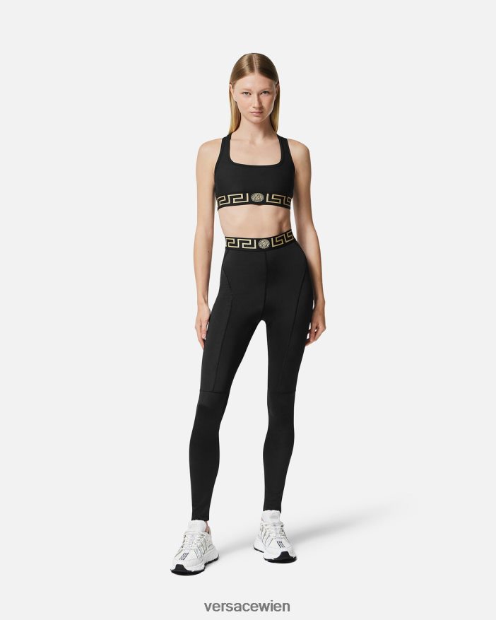 Schwarz Greca-Leggings Versace Frauen Kleidung 8N4XJD235