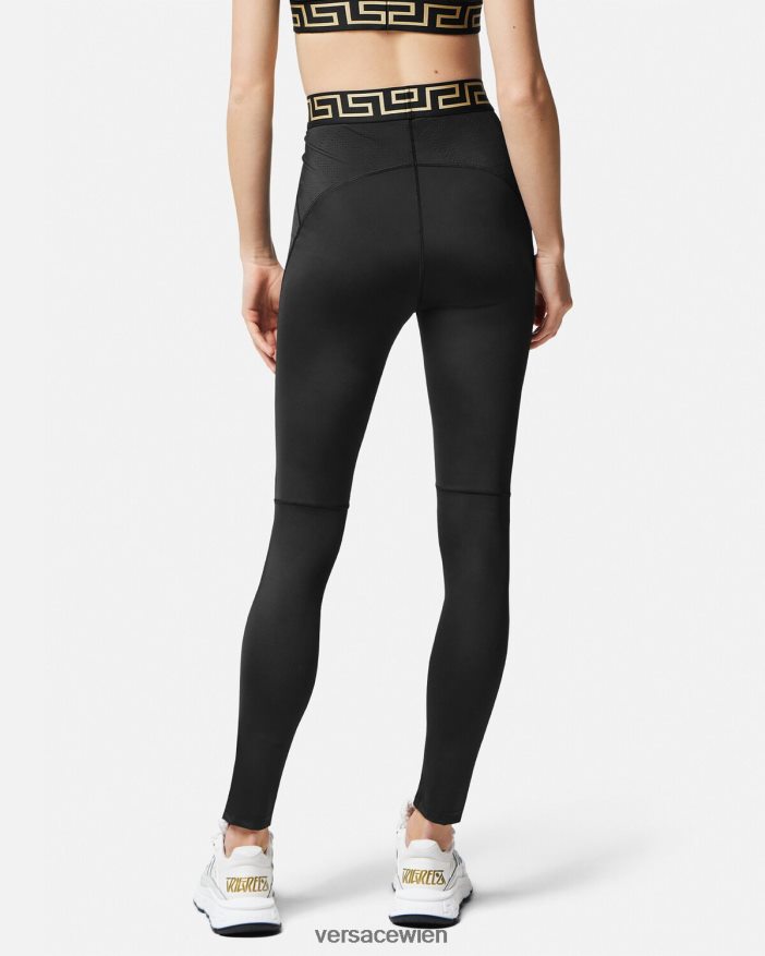 Schwarz Greca-Leggings Versace Frauen Kleidung 8N4XJD235