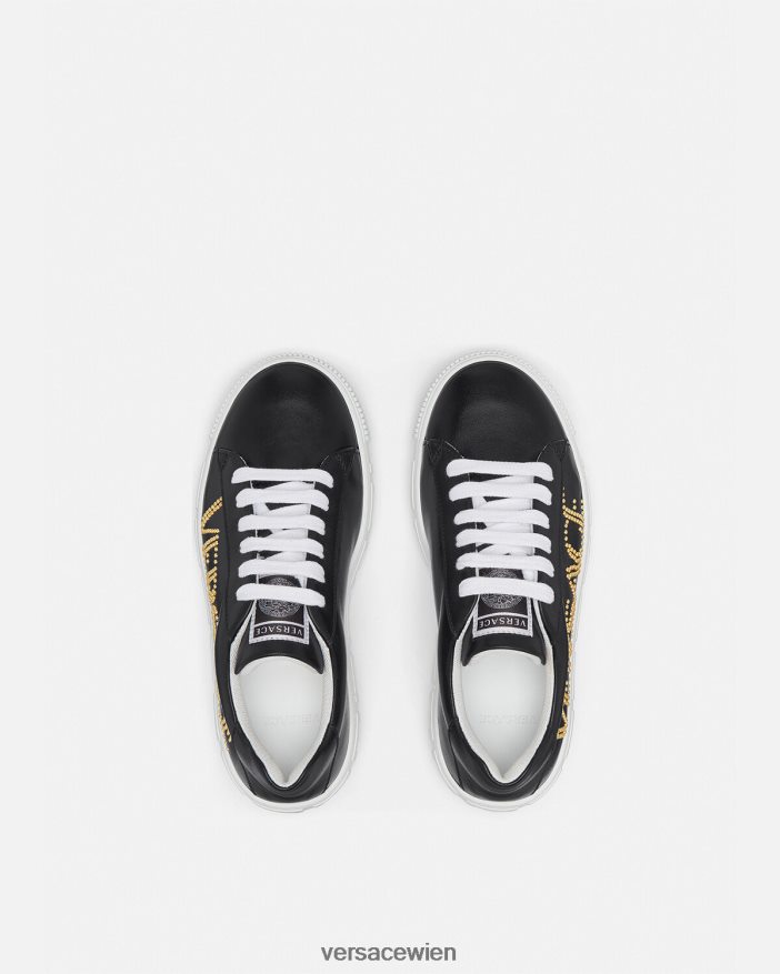 Schwarz Greca-Sneaker mit Logo Versace Kinder Schuh 8N4XJD2037