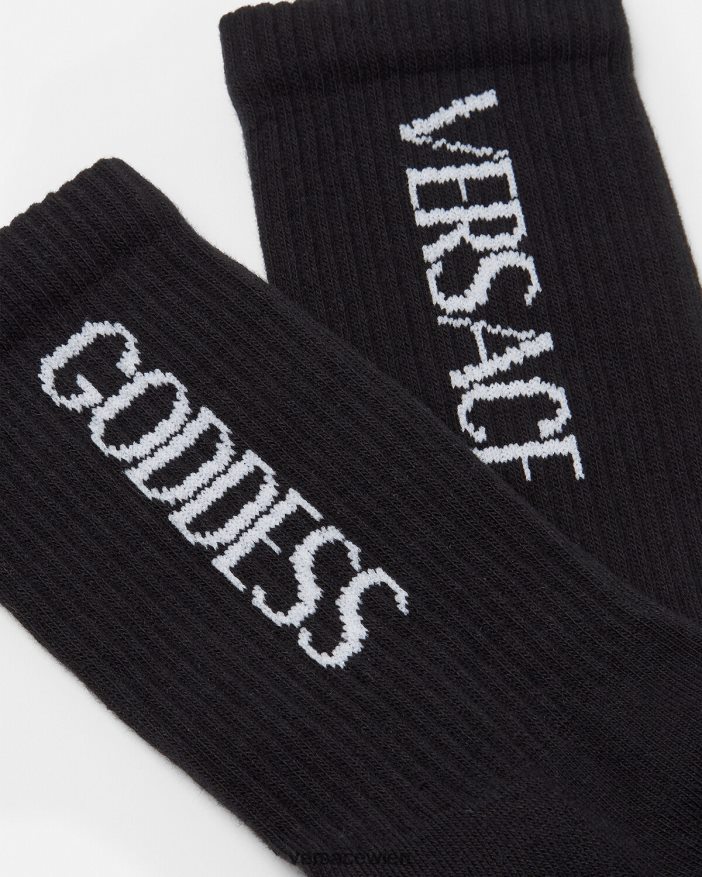 Schwarz Göttinnensocken Versace Frauen Unterwäsche und Strandbekleidung 8N4XJD1110