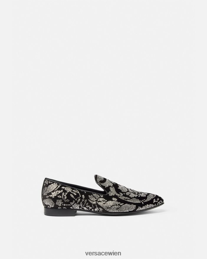 Schwarz Hausschuhe mit Barocco-Silhouette und Nieten Versace Männer Schuh 8N4XJD1571