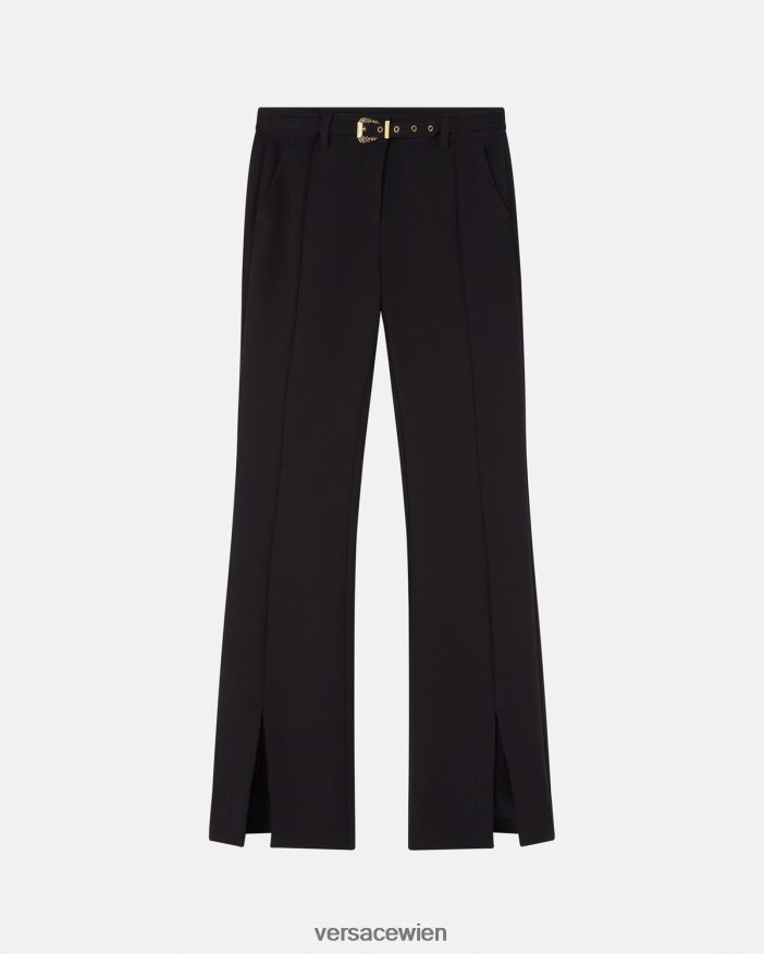 Schwarz Hose mit Barock-Couture1-Schnalle Versace Frauen Kleidung 8N4XJD2247