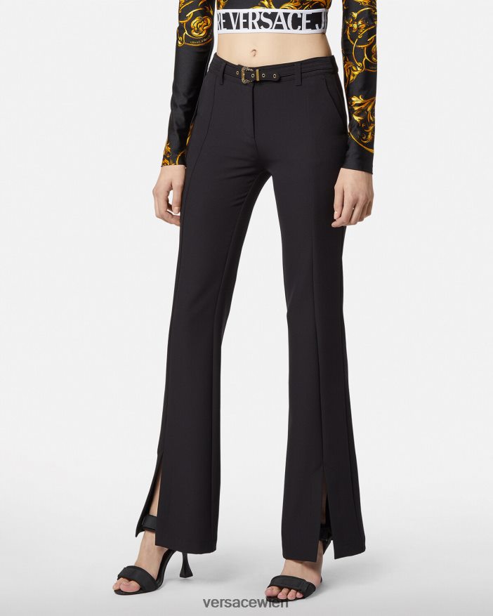 Schwarz Hose mit Barock-Couture1-Schnalle Versace Frauen Kleidung 8N4XJD2247