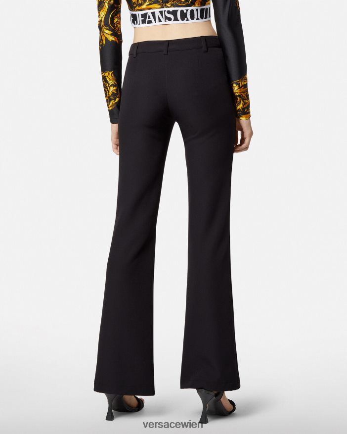 Schwarz Hose mit Barock-Couture1-Schnalle Versace Frauen Kleidung 8N4XJD2247