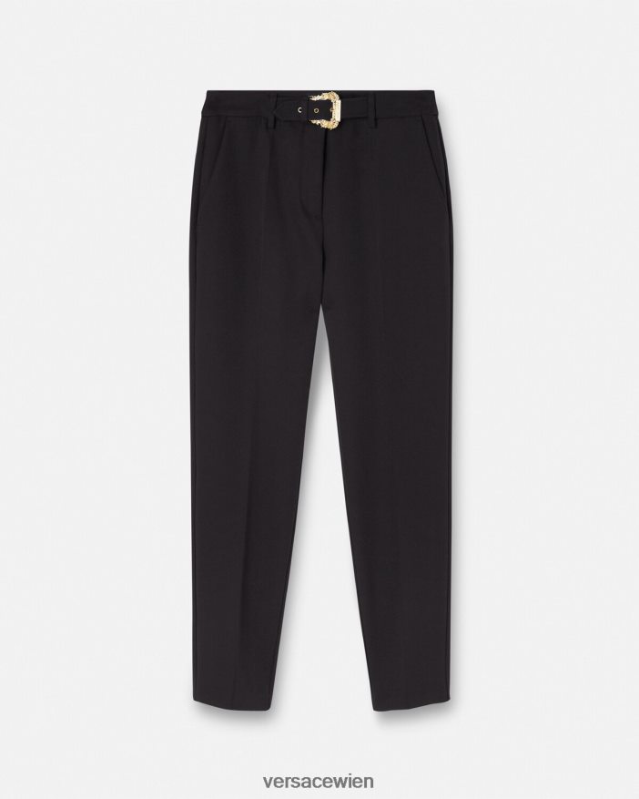 Schwarz Hose mit barocker Schnalle Versace Frauen Kleidung 8N4XJD2150