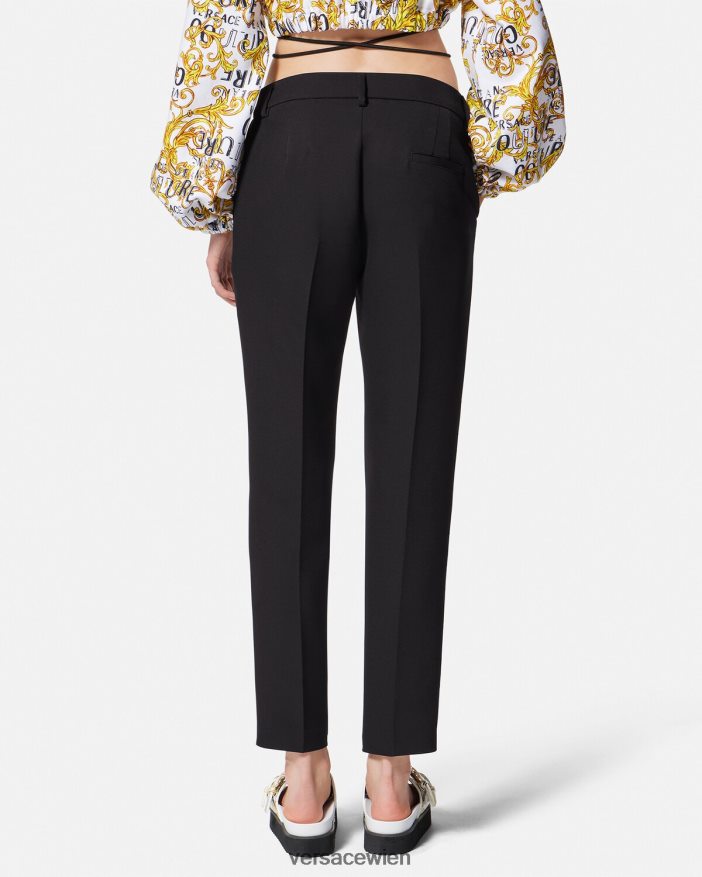 Schwarz Hose mit barocker Schnalle Versace Frauen Kleidung 8N4XJD2150