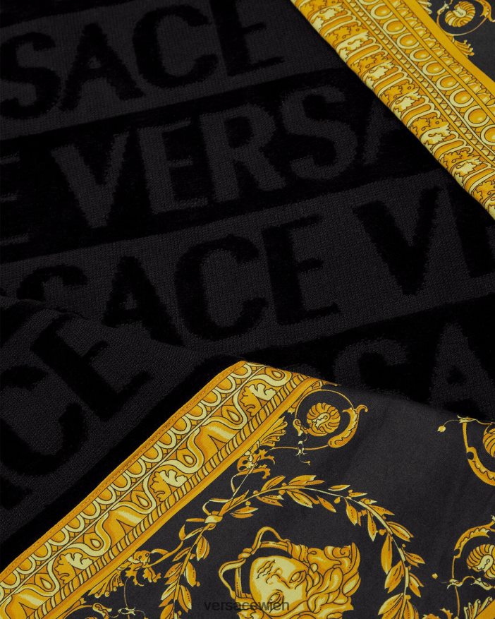 Schwarz Ich barockes Strandtuch Versace Frauen Unterwäsche und Strandbekleidung 8N4XJD1198