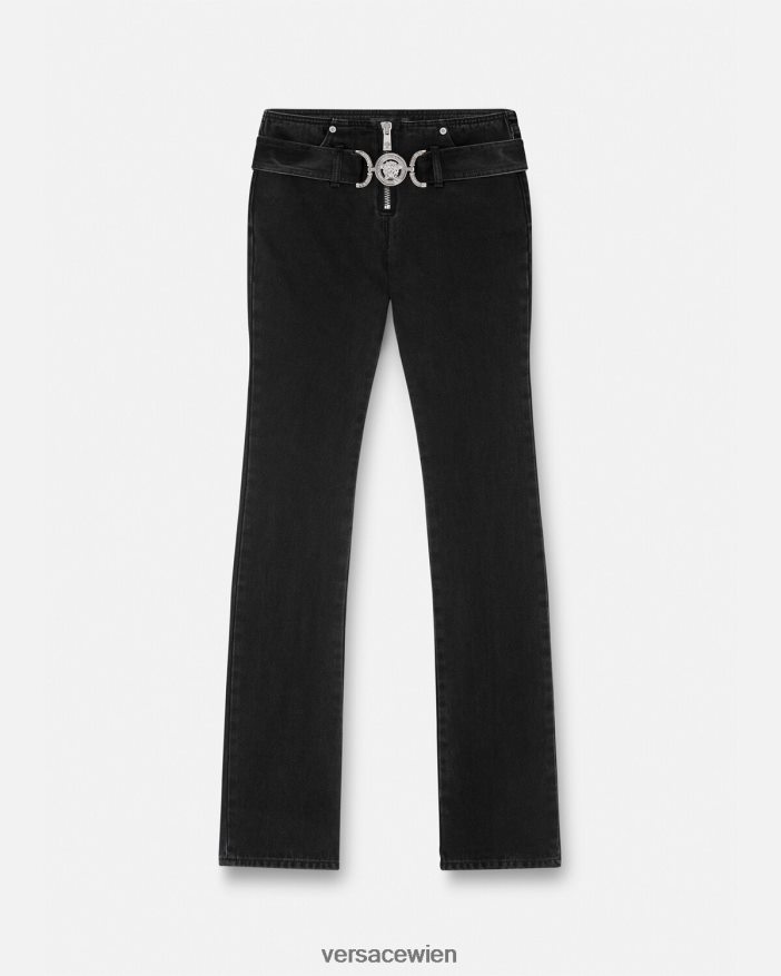 Schwarz Jeans mit Medusa 95 Versace Frauen Kleidung 8N4XJD220