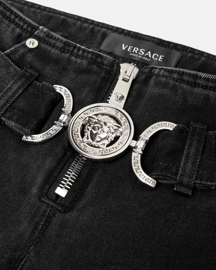 Schwarz Jeans mit Medusa \95 Versace Frauen Kleidung 8N4XJD220