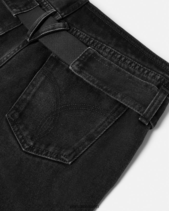 Schwarz Jeans mit Medusa \95 Versace Frauen Kleidung 8N4XJD220