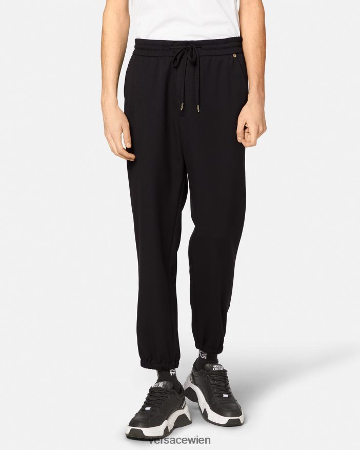 Schwarz Jogginghose mit V-Emblem Versace Männer Kleidung 8N4XJD2367