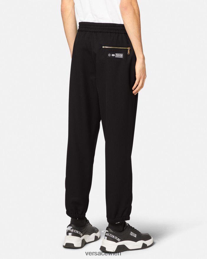 Schwarz Jogginghose mit V-Emblem Versace Männer Kleidung 8N4XJD2367