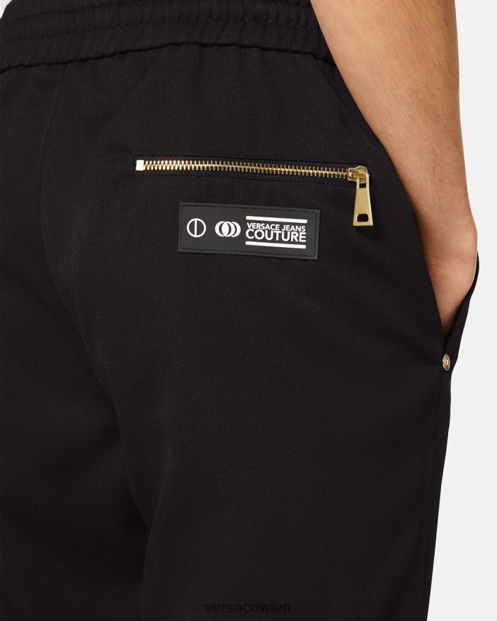 Schwarz Jogginghose mit V-Emblem Versace Männer Kleidung 8N4XJD2367