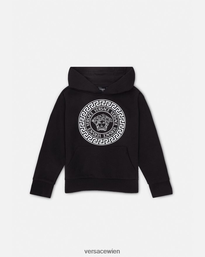 Schwarz Kapuzenpullover mit Medusa Versace Kinder Kleidung 8N4XJD2120