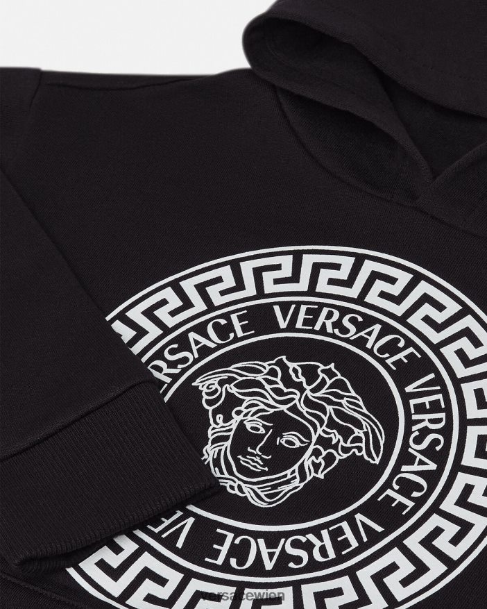 Schwarz Kapuzenpullover mit Medusa Versace Kinder Kleidung 8N4XJD2120