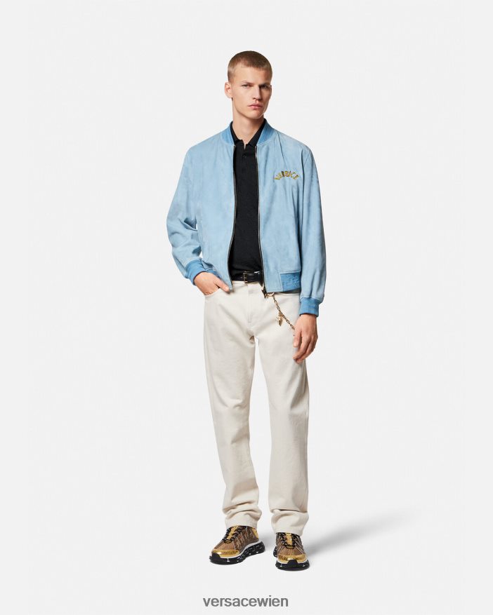 Schwarz La Greca Kurzarm-Strickpoloshirt Versace Männer Kleidung 8N4XJD1328