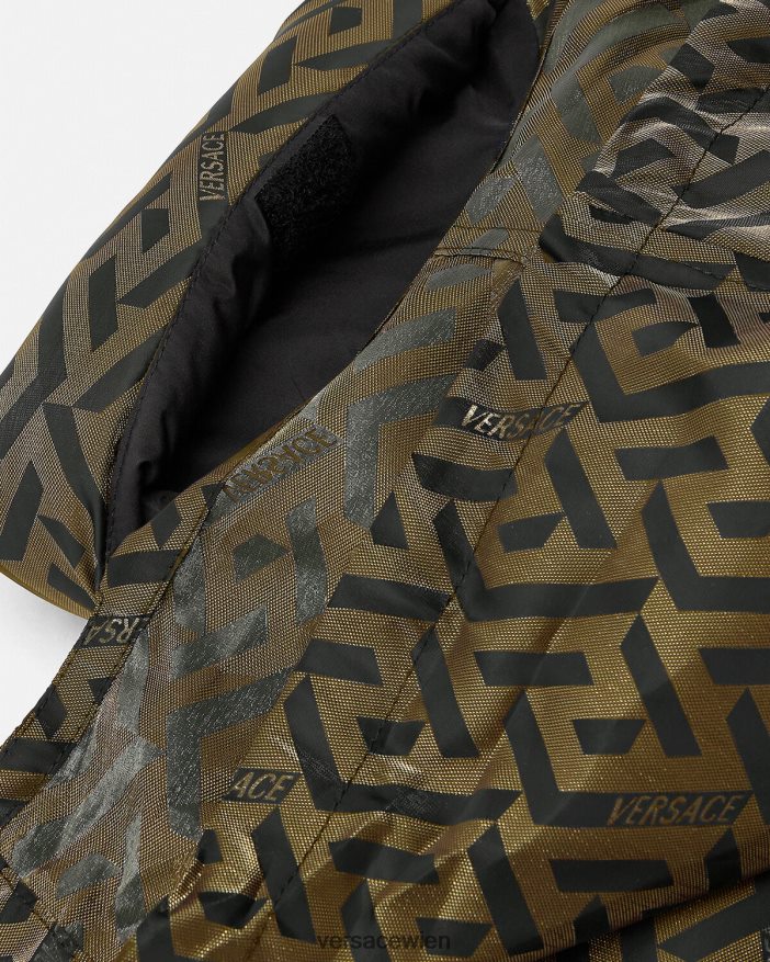 Schwarz La Greca-Pufferweste Versace Kinder Kleidung 8N4XJD2117