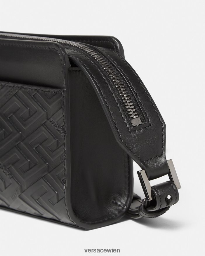 Schwarz La Greca-Signatur-Umhängetasche Versace Männer Taschen 8N4XJD1481