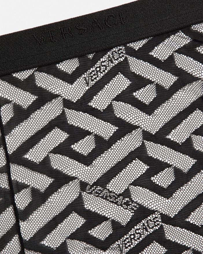 Schwarz La Greca-Strumpfhose Versace Frauen Unterwäsche und Strandbekleidung 8N4XJD1104