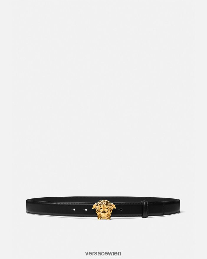 Schwarz La Medusa-Ledergürtel Versace Männer Zubehör 8N4XJD1619