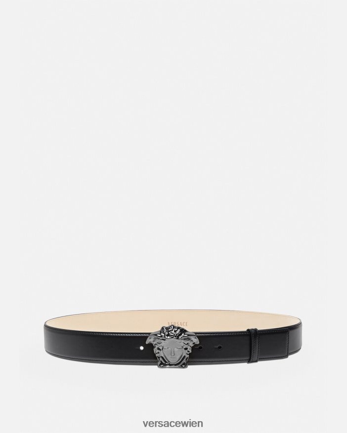 Schwarz La Medusa-Ledergürtel Versace Männer Zubehör 8N4XJD1621