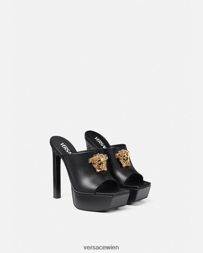Schwarz La Medusa Plateau-Pantoletten Versace Frauen Schuh 8N4XJD448