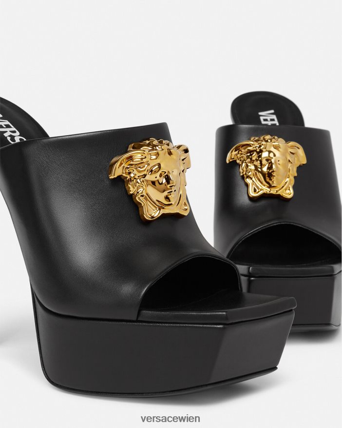 Schwarz La Medusa Plateau-Pantoletten Versace Frauen Schuh 8N4XJD448