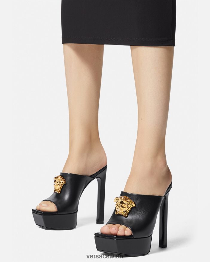 Schwarz La Medusa Plateau-Pantoletten Versace Frauen Schuh 8N4XJD448