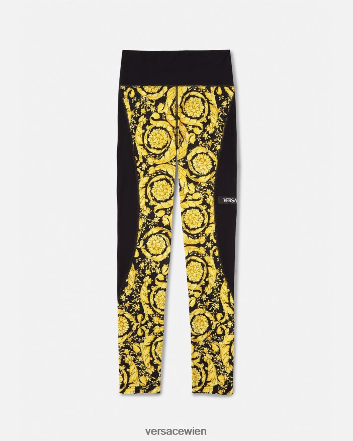 Schwarz Leggings im Barocco-Stil Versace Frauen Kleidung 8N4XJD241
