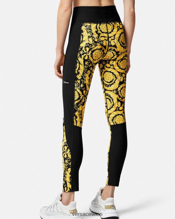 Schwarz Leggings im Barocco-Stil Versace Frauen Kleidung 8N4XJD241