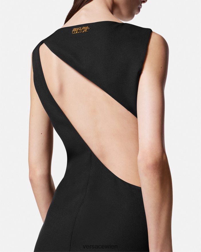 Schwarz Logo-Couture-Midikleid Versace Frauen Kleidung 8N4XJD2190